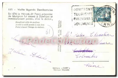 Domfront — Lenda do Hérisse chamado Pissot — Edições Caby — Verso