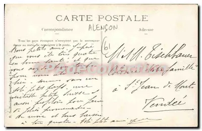 O Castelo — Alençon — Editor S. Blanchar — Verso