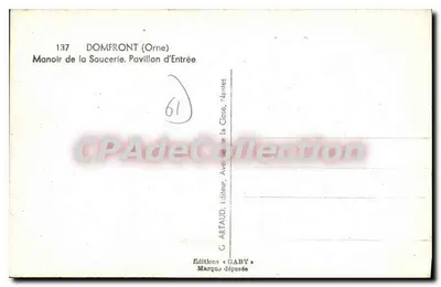 Domfront (Orne) — Manoir de la Saucerie, Pavillon d'Entrée — Éditions GABY — Verso
