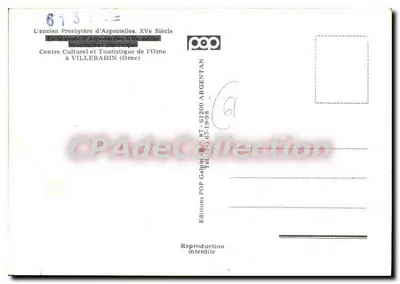O Manoir d'Argentelles — Século XV — Edições Galpin — Verso