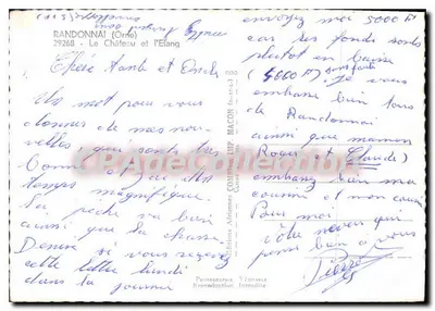Randonnai (Orne) — Het Kasteel en het Mergelmeer — Luchtvaartuitgaven WACON — Achterkant