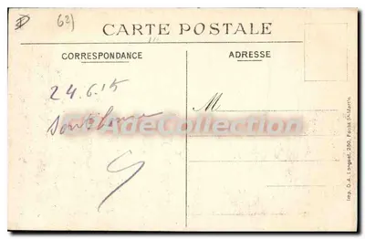 Arras — Guerra 1914 — Rue des 4 Crosses — casa destruída por obus — Verso