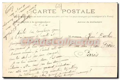 Arras — A entrada do Square Saint-Vaast — Ed. B. Arfus, n° 16 — Verso