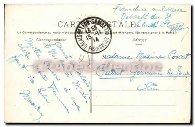 Escalles — Le Cran, vista ao ir de Escalles para o mar — Debuirre, editor — Verso
