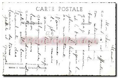 Praia de Wimereux — banho de mar e véu — Edição J. Calas, n°62 — Verso