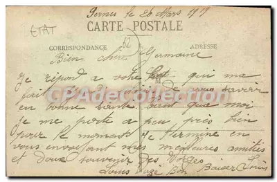 Pernes-en-Artois — Widok ulicy głównej — Książnica Bourgois Gilbert — Rewers