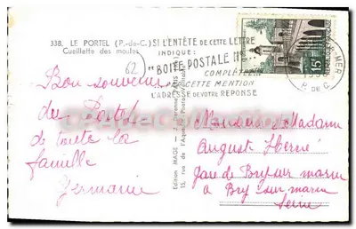 Recolección de almejas — playa rocosa — Edición MAGE, n° 338 — Reverso