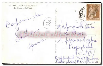 Stella-Plage (P.-de-C.) — A Dique e a Praia — Editor: Taliaque - Étaples — Verso