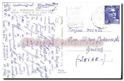 Wimereux — Iglesia, viaducto y curso de agua — MAGE — Reverso