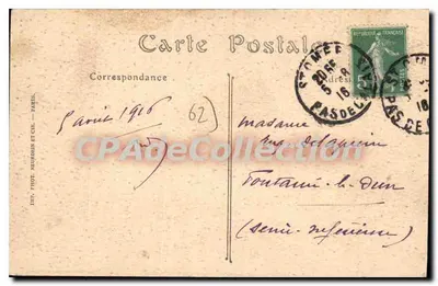 Saint-Omer (P.-de-C.) — Beeld van Jacquelene Robins — Uitgave L. LOTEZ, Saint-Omer — Achterkant