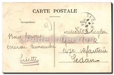 Calvário do Cemitério — Wimille (P.-de-C.) — Stévenard, editor, Boulogne-sur-Mer — Verso