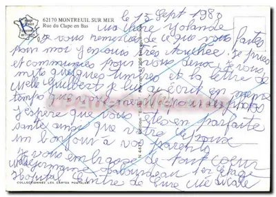 Rua do Clape en Bas — Montreuil-sur-Mer — Edição 'E. Lepet' N 4475 — Verso