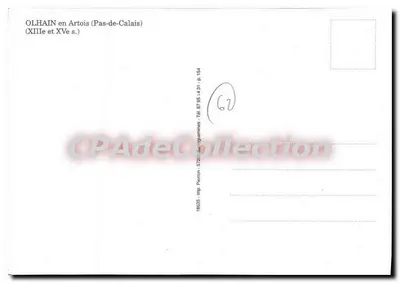 Zamek Olhain — Artois — wydawca Imp. Pieron, seria 154 — Rewers
