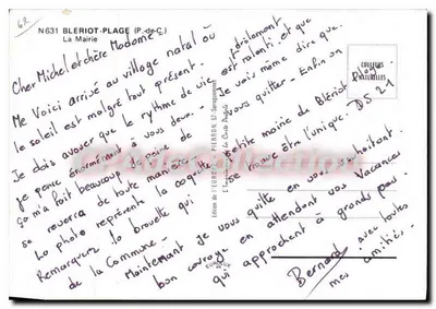 Prefeitura de Bleriot-Plage (P.-de-C.) — editor Pierron, n° 631 — Verso