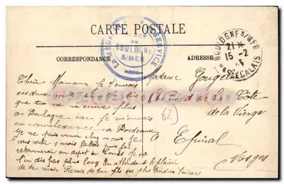 Boulogne-sur-Mer — Boulevard Ste Beuve e Estátua de San-Martin — LL. — N° 121 — Verso