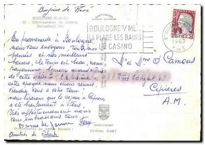 Desembarque de peixe em Boulogne-sur-Mer — Gaby, Edições Gaby — Verso