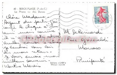Faro di Berck-Plage — Dune — Edizioni Gaby, n°40 — Verso