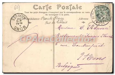 Berck-Plage — A Praia com Mar Baixo — Librairie Papeterie CAIBERG, Berck-Plage — Verso