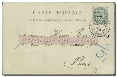 Berck-Plage — La Plage a Mare Alta — Papeterie Carnot, Rue Carnot, vicino all'Etomoum — Verso
