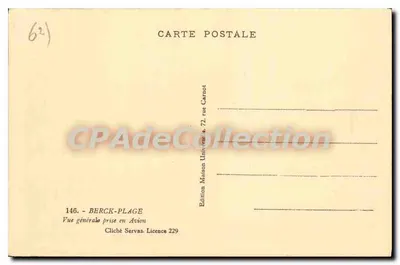 Berck-Plage — Vista generale scattata da aereo — Edizione Maison Universale, 72, rue Carnot — Verso