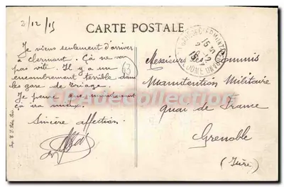 Clermont-Ferrand — Praça de Jaude — Estátua do Geral Desaix — A Auvergne Pittoresque, n°2844 — Verso