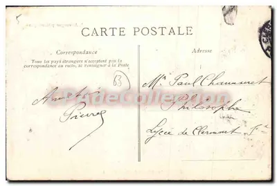 Ruiny zamku Saint-Floret — Piekne krajobrazy Auvergne — wydawca nieznany — Rewers