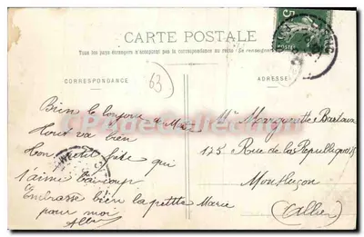 Campamento Militar de Bourg-Lastic — Vista general — El Battage de las Pouvvertures — Edición Faure — Reverso