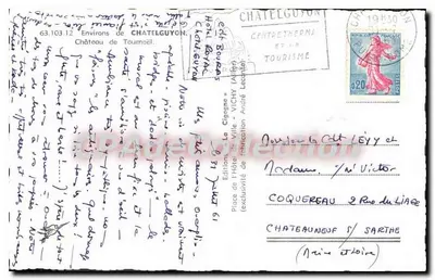 Kasteel van Châtelguyon — ruïnes van een middeleeuws kasteel — Edities La Cigogne, Vichy — Achterkant