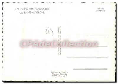 Baixa Auvergne — Terra Vulcânica — Edições Gaby, Nantes — Verso