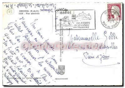 Orcival (P.-de-D.) — Vista geral — Compagnie des Arts Photographiques, Issoire — Verso