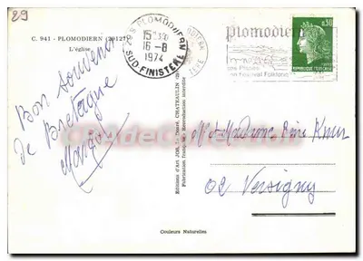 A igreja de Plomodiern — Plomodiern (29) — Edições de Arte Jos. Chateaulin — Verso