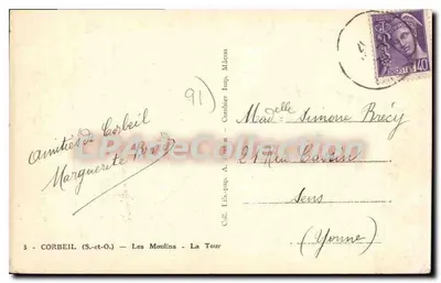 Os Moinhos - A Torre — Corbeil (S.-e-O.) — Editor A. Fredon — Verso
