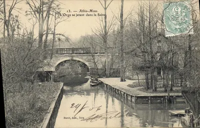 Athés-Mons — A Orge desembocando na Sena — Buret, editor, Ivry