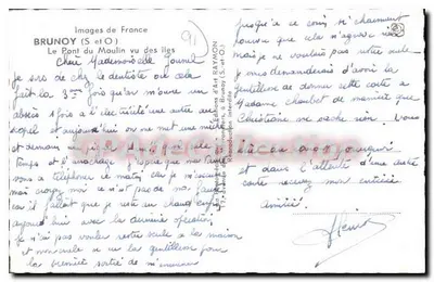 O Ponte do Moulin visto das ilhas — Brunoy (S-et-O) — Éditions d'Art Raymon — Verso