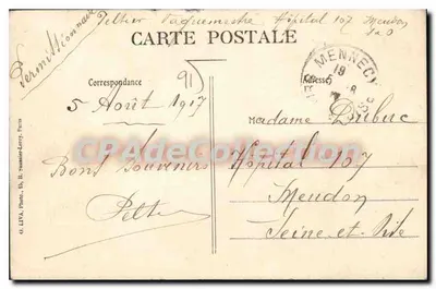 Mennecy (S.-et-O.) — Propriedade de Villeroy — A Avenida do Sintral — Imp. Gourgeois — Verso