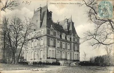 Castelo da Fontaine (Seine-et-Oise) — Livraria A. Boutroune, Dourdan — editor e número de série legíveis
