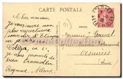 Étampes — Vista geral tirada de Saint-Pierre — Editora Coleção Artística Étampes, n° 47 — Verso