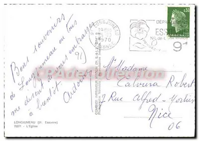 Longjumeau — vista de la iglesia — Combleur Imprimeur — Reverso