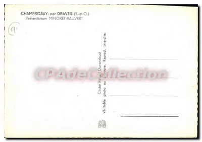 Champrosay, por Draveil (S.-et-O.) — Préventorium Minoret-Vauvert — Cliché Reigel Durandaud — Verso