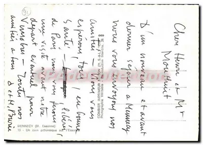 Mennecy (91) - Um canto pitoresco ao longo da Essonne — Combier Imprimeur (71. S.-&-L.Y.) — Verso