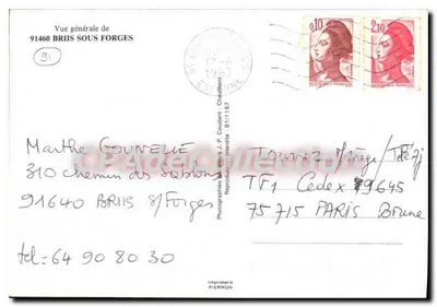 Briis-sous-Forges — vista geral — J.P. Coudant, Imprensa Pierron — Verso