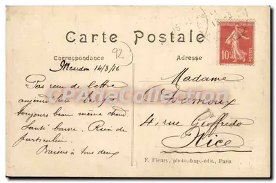 I Belli Luoghi della Senna — Bas-Meudon — All'Île Chabanne — F. Flenry, Parigi — Verso