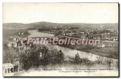 Bellevue-Meudon — Panorama de Sèvres, Suresnes et Saint-Cloud — Dirigeable de guerre "République"