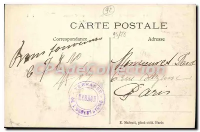Meudon - Vista General hacia París — E. M. — n° 56 — Reverso