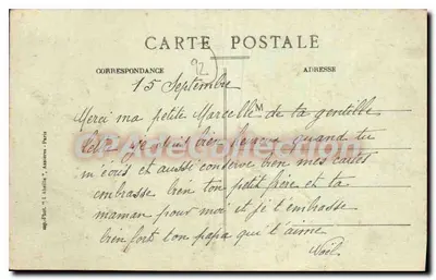 Courbevoie — A Caserna — Vista geral — Editor L. Abaille, Amiens — Verso