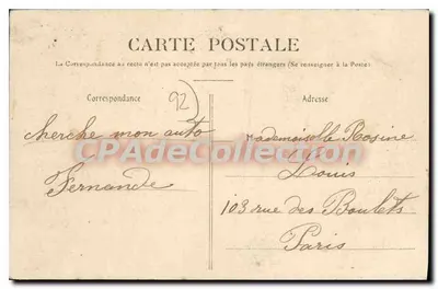 Suresnes — Entrada no Bois de Boulogne — P. Marmuse, Paris — Verso