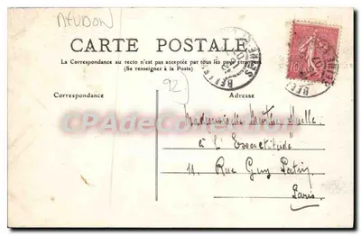 Bellevue - Avenue du Château — vista de un paseo arbolado — editor P. P. B. n°10 — Reverso