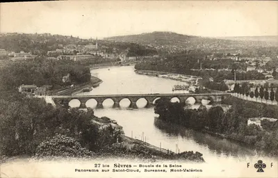 Panorama sur Saint-Cloud, Suresnes, Mont-Valérien — Boucle de la Seine — Sèvres — 27 bis