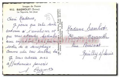 Bagnole (Seine) — O Square, os jogos — Edições d'Art RAYMON (S.-et-O.) — Verso