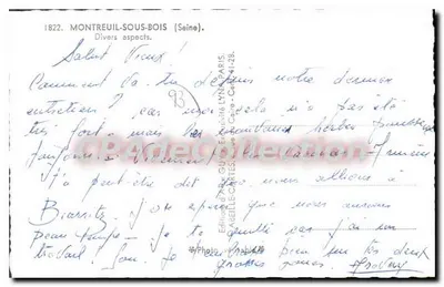 Montreuil-sous-Bois — Diversos aspectos — Edições Guély, Paris — Verso